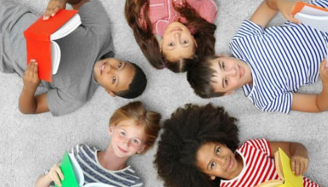 children reading books