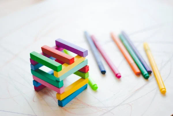 crayons on a surface